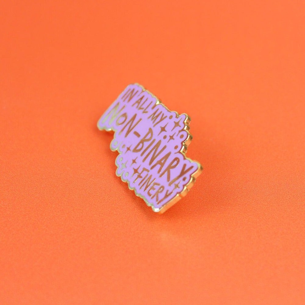 Extreme Largeness - IN ALL MY NON-BINARY FINERY ENAMEL Pin - Multicolours